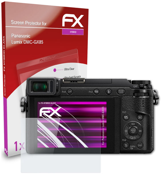 atFoliX FX-Hybrid-Glass Panzerglasfolie für Panasonic Lumix DMC-GX85