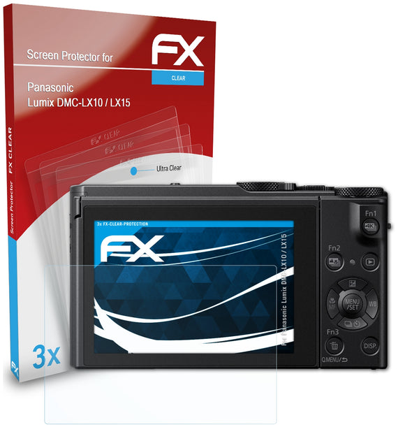atFoliX FX-Clear Schutzfolie für Panasonic Lumix DMC-LX10 / LX15
