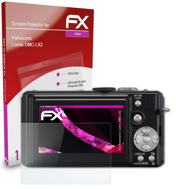 atFoliX FX-Hybrid-Glass Panzerglasfolie für Panasonic Lumix DMC-LX2