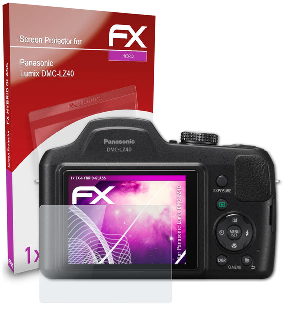 atFoliX FX-Hybrid-Glass Panzerglasfolie für Panasonic Lumix DMC-LZ40