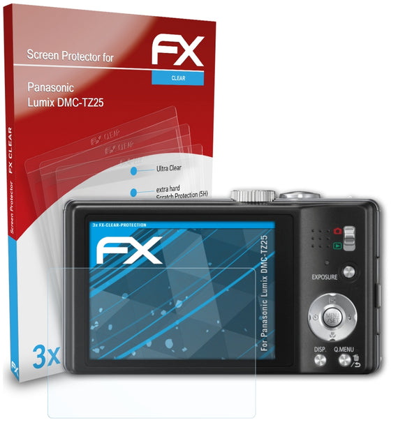 atFoliX FX-Clear Schutzfolie für Panasonic Lumix DMC-TZ25
