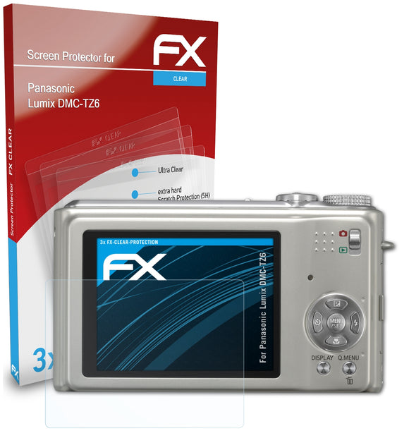 atFoliX FX-Clear Schutzfolie für Panasonic Lumix DMC-TZ6