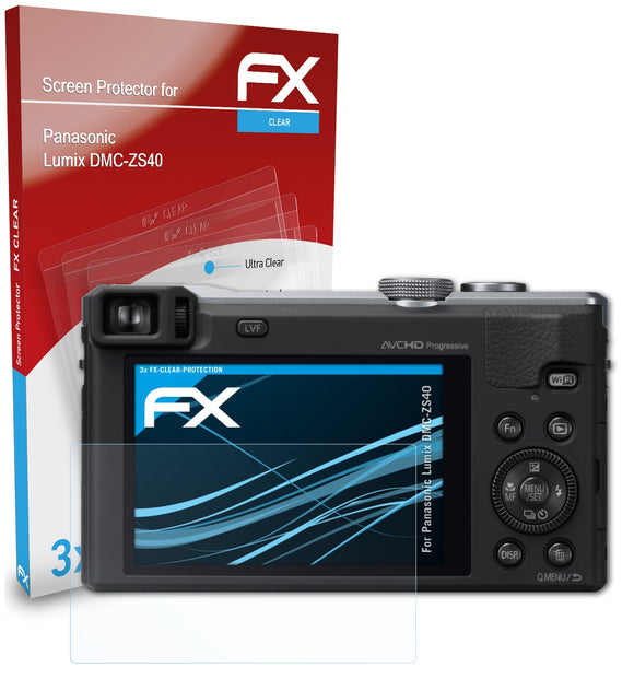 atFoliX FX-Clear Schutzfolie für Panasonic Lumix DMC-ZS40