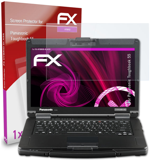 atFoliX FX-Hybrid-Glass Panzerglasfolie für Panasonic Toughbook 55