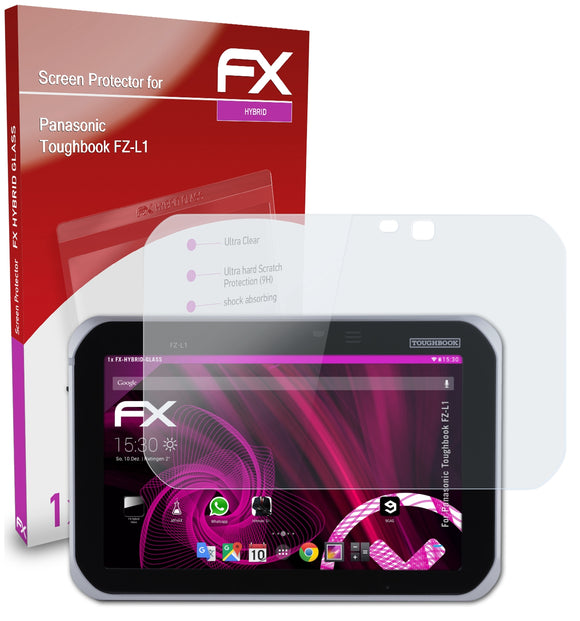 atFoliX FX-Hybrid-Glass Panzerglasfolie für Panasonic Toughbook FZ-L1