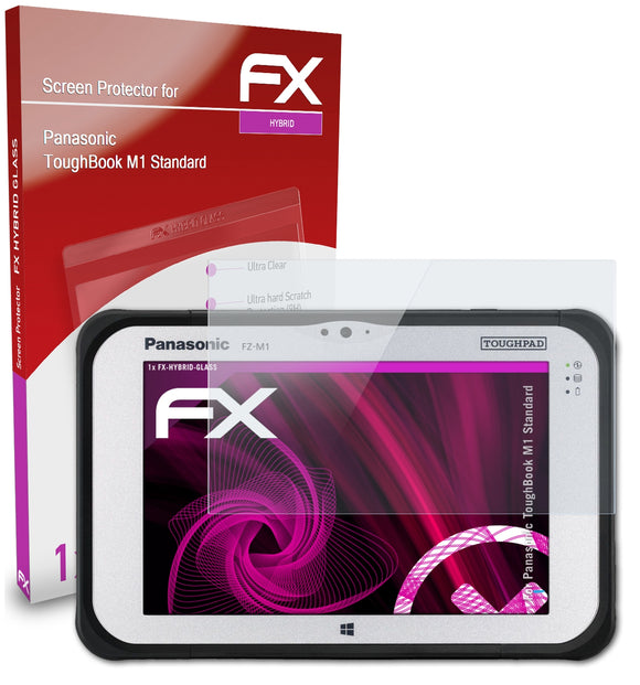 atFoliX FX-Hybrid-Glass Panzerglasfolie für Panasonic ToughBook M1 Standard