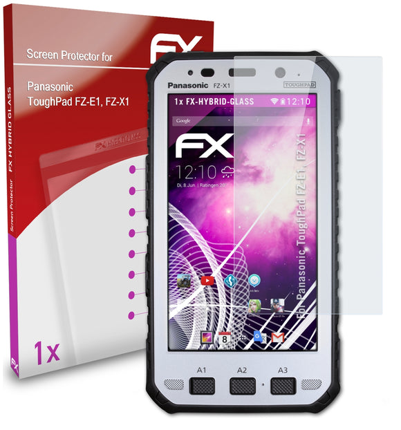 atFoliX FX-Hybrid-Glass Panzerglasfolie für Panasonic ToughPad FZ-E1, FZ-X1