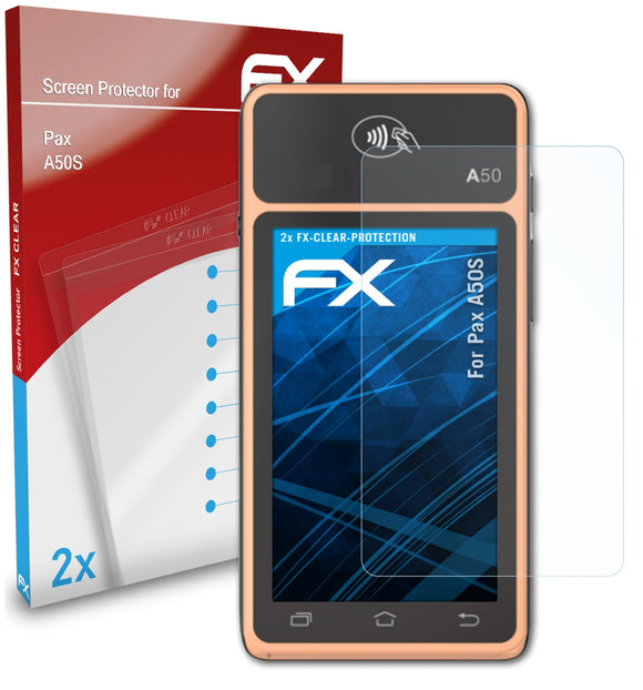 atFoliX FX-Clear Schutzfolie für Pax A50S