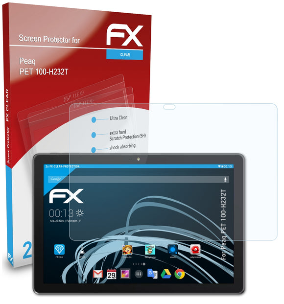 atFoliX FX-Clear Schutzfolie für Peaq PET 100-H232T