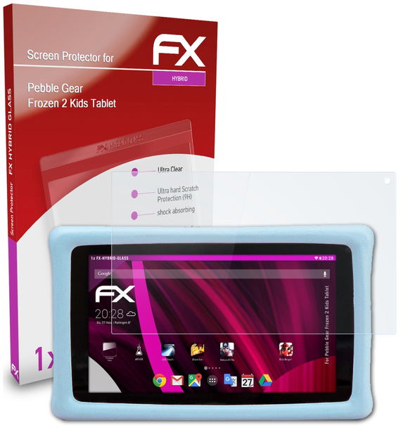 atFoliX FX-Hybrid-Glass Panzerglasfolie für Pebble Gear Frozen 2 Kids Tablet