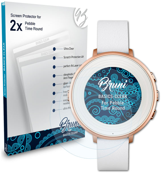 Bruni Basics-Clear Displayschutzfolie für Pebble Time Round