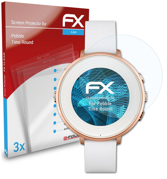 atFoliX FX-Clear Schutzfolie für Pebble Time Round
