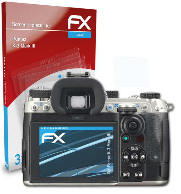 atFoliX FX-Clear Schutzfolie für Pentax K-3 Mark III