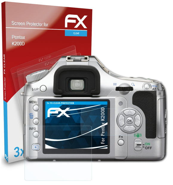 atFoliX FX-Clear Schutzfolie für Pentax K200D