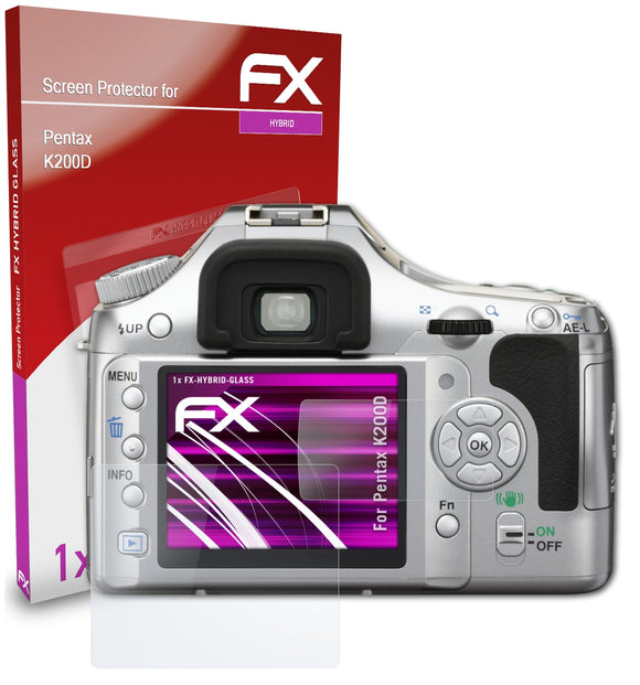 atFoliX FX-Hybrid-Glass Panzerglasfolie für Pentax K200D