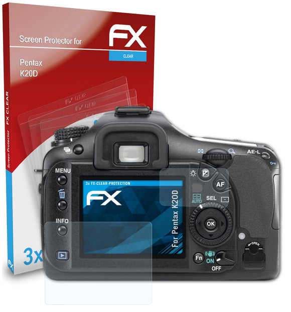atFoliX FX-Clear Schutzfolie für Pentax K20D