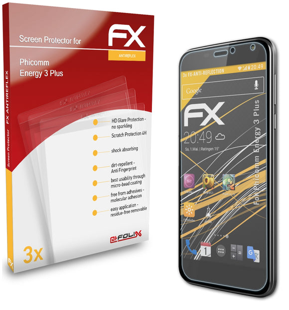 atFoliX FX-Antireflex Displayschutzfolie für Phicomm Energy 3 Plus