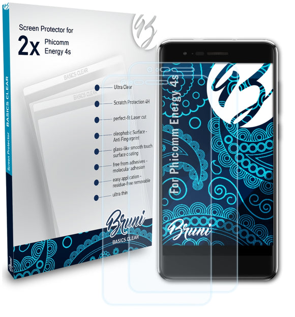 Bruni Basics-Clear Displayschutzfolie für Phicomm Energy 4s