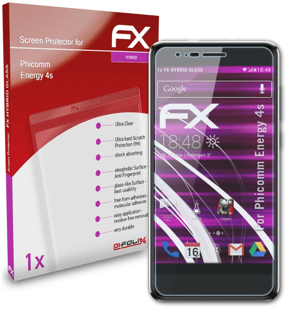 atFoliX FX-Hybrid-Glass Panzerglasfolie für Phicomm Energy 4s