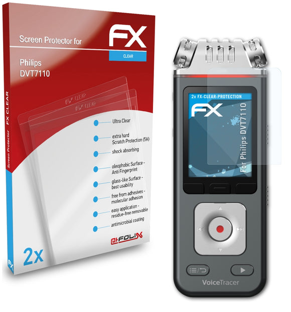 atFoliX FX-Clear Schutzfolie für Philips DVT7110