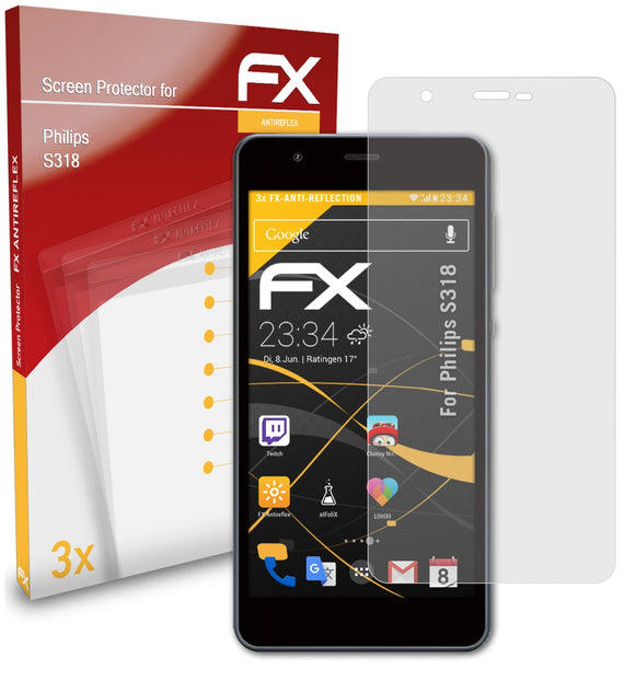 atFoliX FX-Antireflex Displayschutzfolie für Philips S318