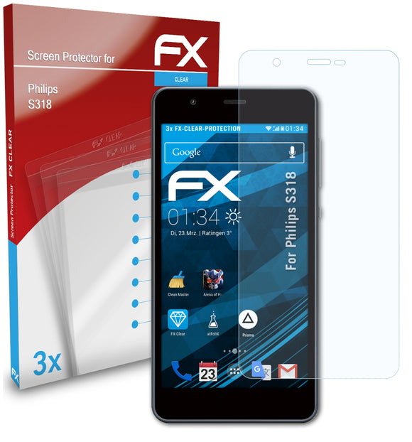 atFoliX FX-Clear Schutzfolie für Philips S318