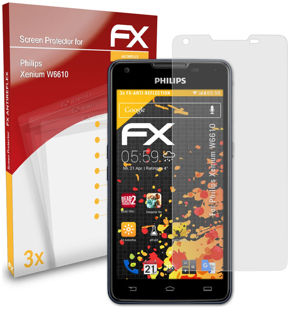 atFoliX FX-Antireflex Displayschutzfolie für Philips Xenium W6610