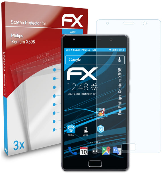 atFoliX FX-Clear Schutzfolie für Philips Xenium X598