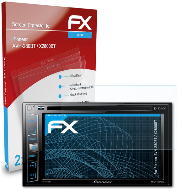 atFoliX FX-Clear Schutzfolie für Pioneer AVH-280BT / X2800BT