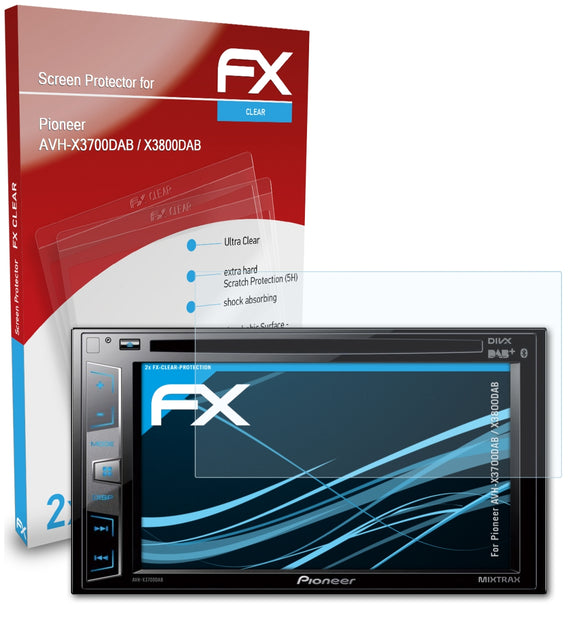 atFoliX FX-Clear Schutzfolie für Pioneer AVH-X3700DAB / X3800DAB