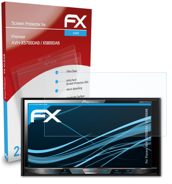 atFoliX FX-Clear Schutzfolie für Pioneer AVH-X5700DAB / X5800DAB