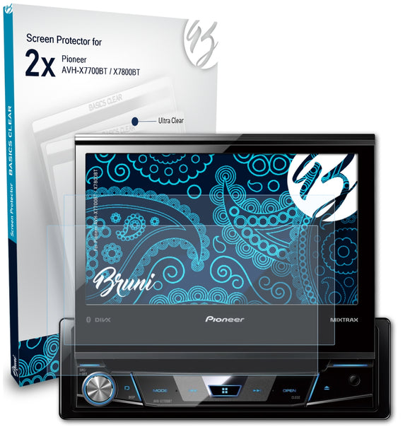 Bruni Basics-Clear Displayschutzfolie für Pioneer AVH-X7700BT / X7800BT