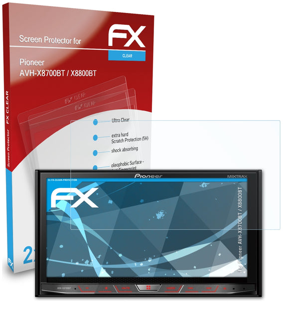 atFoliX FX-Clear Schutzfolie für Pioneer AVH-X8700BT / X8800BT