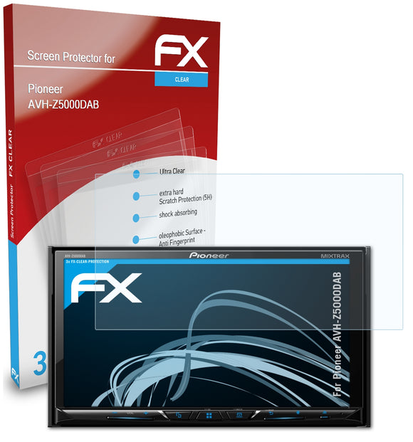 atFoliX FX-Clear Schutzfolie für Pioneer AVH-Z5000DAB