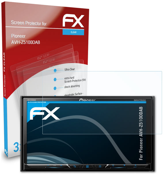 atFoliX FX-Clear Schutzfolie für Pioneer AVH-Z5100DAB