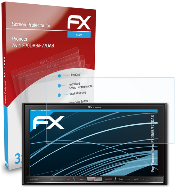 atFoliX FX-Clear Schutzfolie für Pioneer Avic-F70DAB/F77DAB