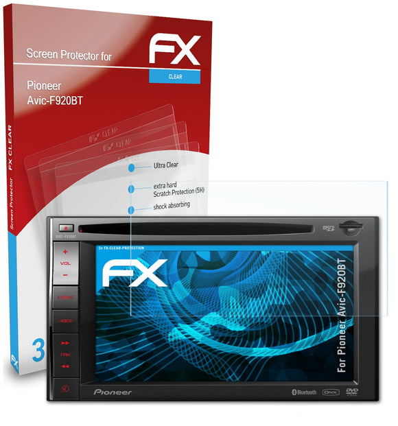 atFoliX FX-Clear Schutzfolie für Pioneer Avic-F920BT
