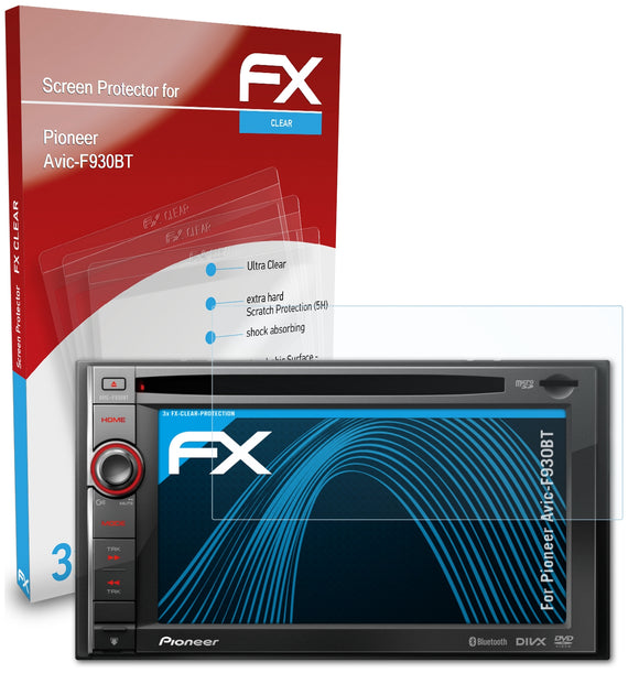 atFoliX FX-Clear Schutzfolie für Pioneer Avic-F930BT