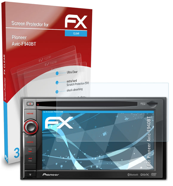 atFoliX FX-Clear Schutzfolie für Pioneer Avic-F940BT