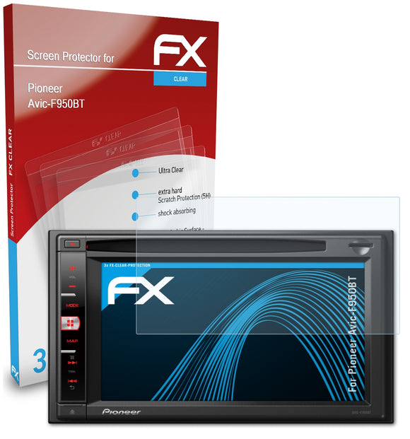 atFoliX FX-Clear Schutzfolie für Pioneer Avic-F950BT