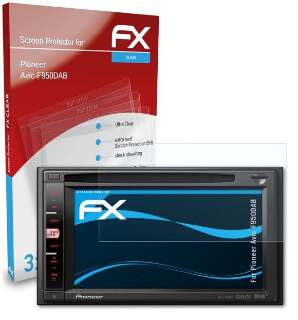 atFoliX FX-Clear Schutzfolie für Pioneer Avic-F950DAB