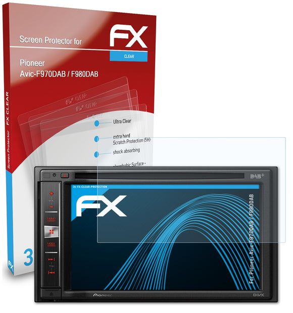 atFoliX FX-Clear Schutzfolie für Pioneer Avic-F970DAB / F980DAB