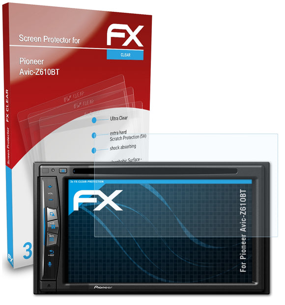 atFoliX FX-Clear Schutzfolie für Pioneer Avic-Z610BT