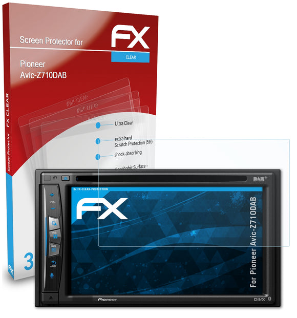 atFoliX FX-Clear Schutzfolie für Pioneer Avic-Z710DAB