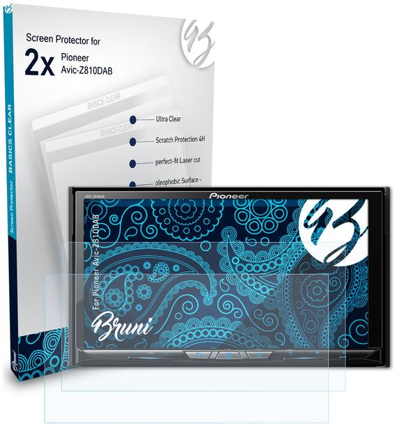 Bruni Basics-Clear Displayschutzfolie für Pioneer Avic-Z810DAB