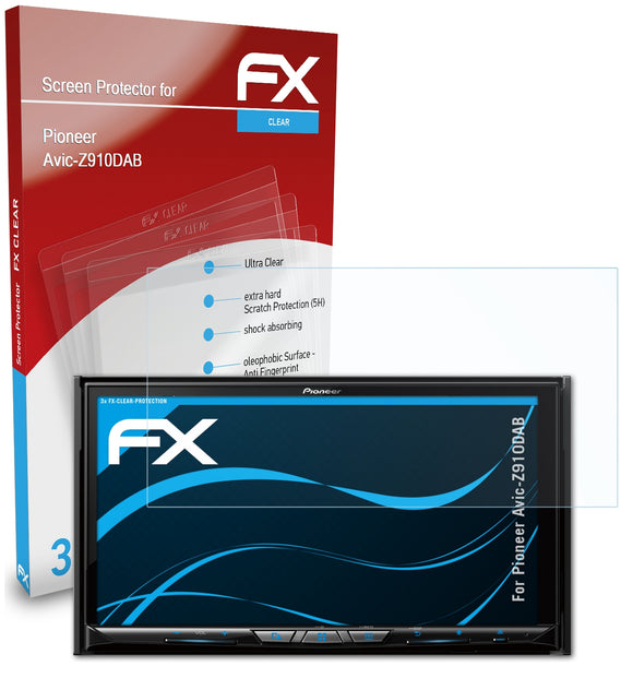 atFoliX FX-Clear Schutzfolie für Pioneer Avic-Z910DAB