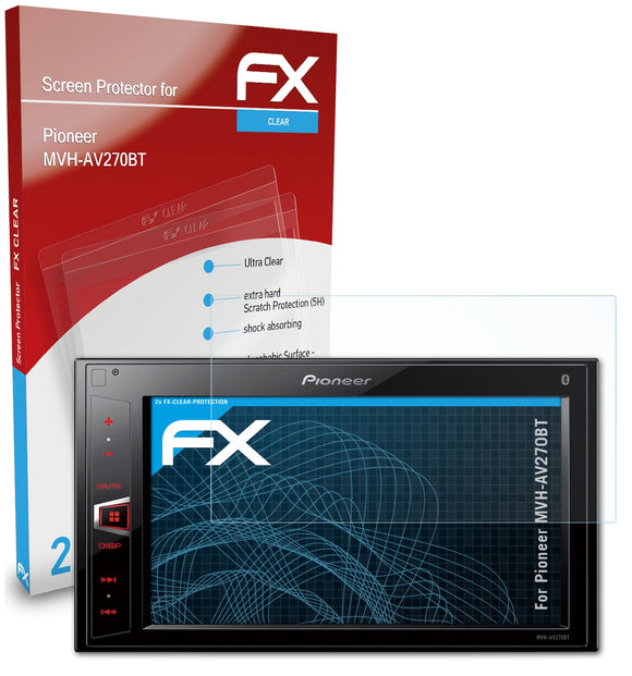 atFoliX FX-Clear Schutzfolie für Pioneer MVH-AV270BT