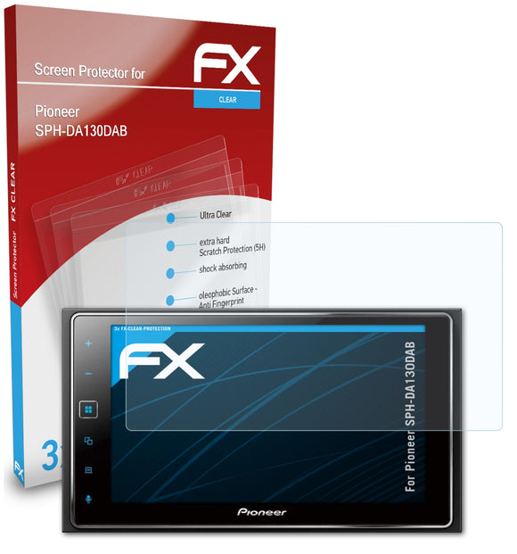 atFoliX FX-Clear Schutzfolie für Pioneer SPH-DA130DAB