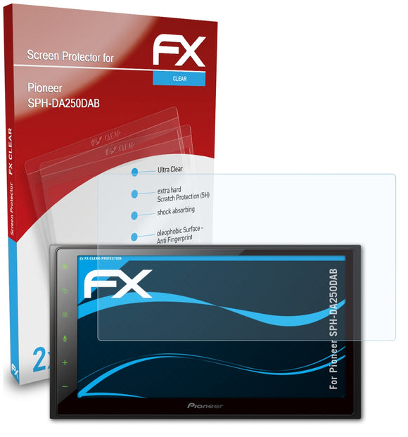 atFoliX FX-Clear Schutzfolie für Pioneer SPH-DA250DAB