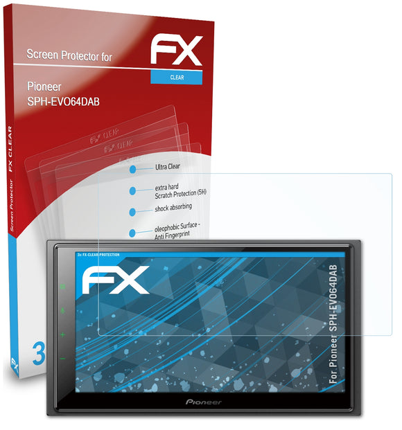 atFoliX FX-Clear Schutzfolie für Pioneer SPH-EVO64DAB